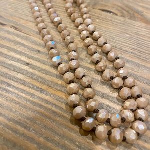 Multi-wear Layered Long Beaded Statement Necklace, Blush